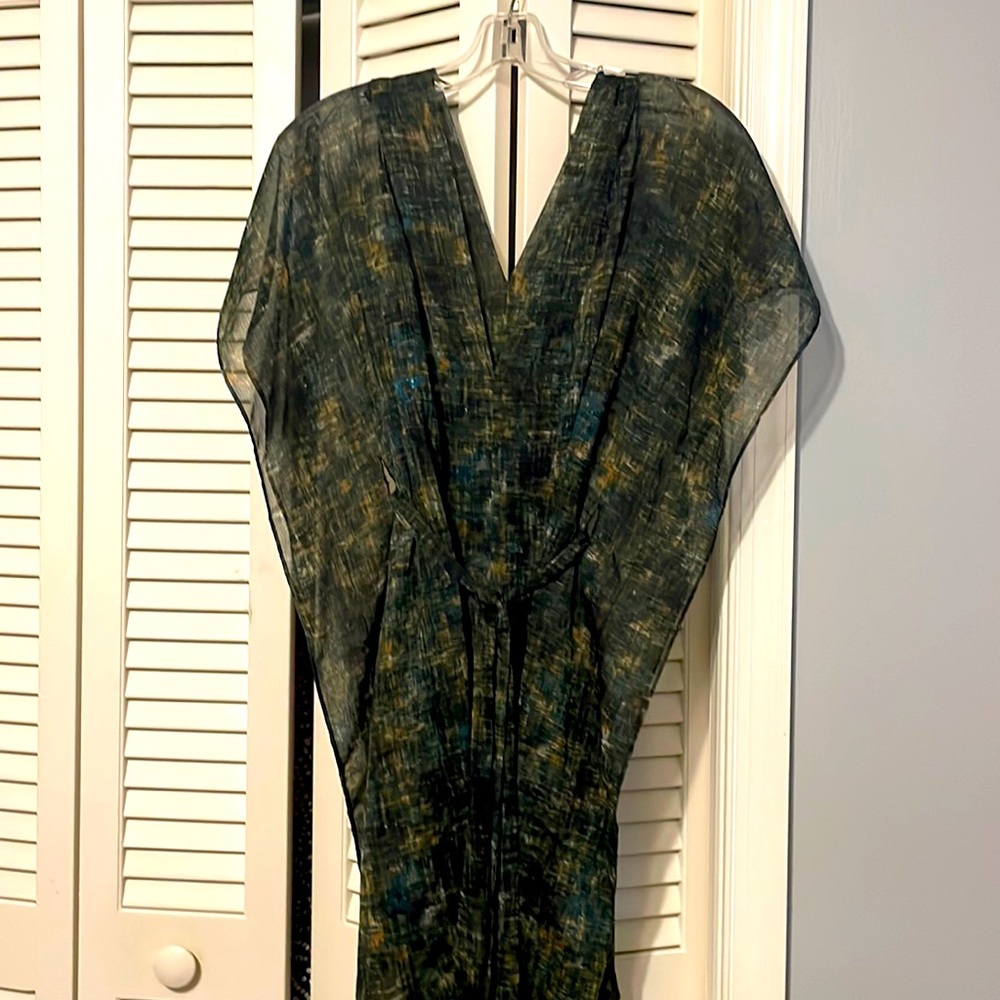 Womens boho dress with fringed tie belt